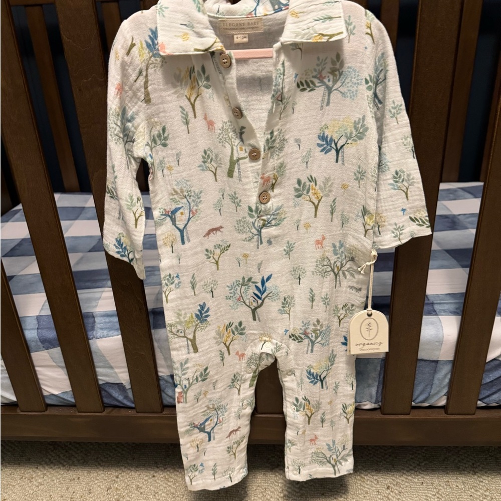 Cream Floral Footies One Piece with Vintage Charm